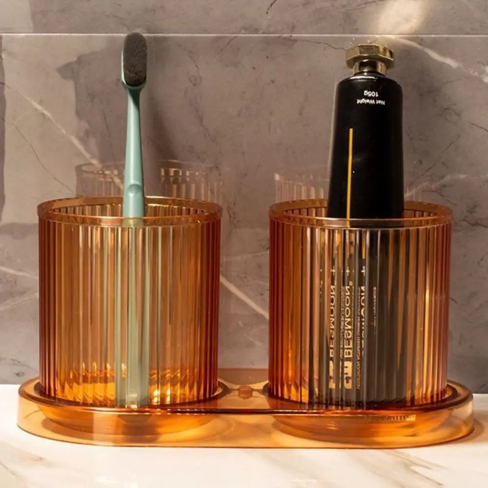 New Anti-fall Toothbrush Cup Transparent Plastic Gargle Cup Easy Clean Mouthwash Cup Hotel