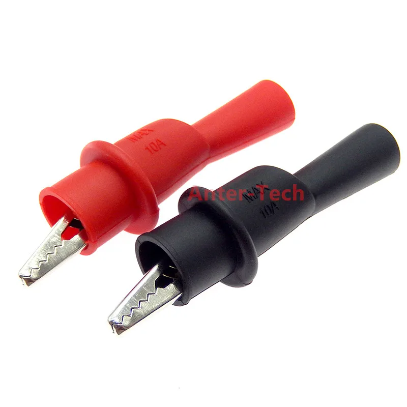 1 Pair Alligator Crocodile Test Clip Clamp For Multimeter Tester Probe New