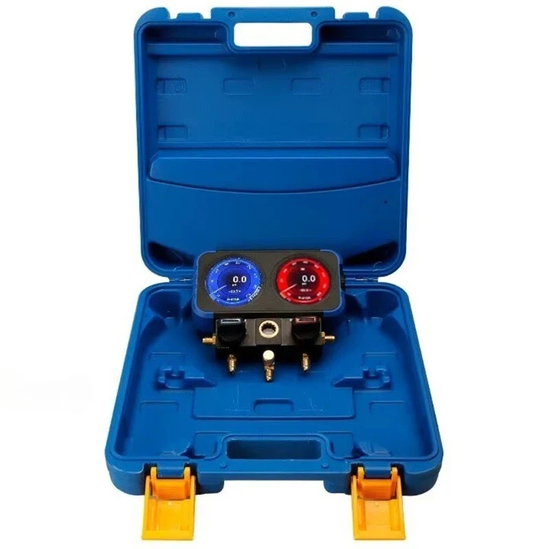 Digital Refrigerant Manifold Gauge HD LCD Display Air Conditioner Fluorine Meter HVAC Refrigeration Testing Instrument