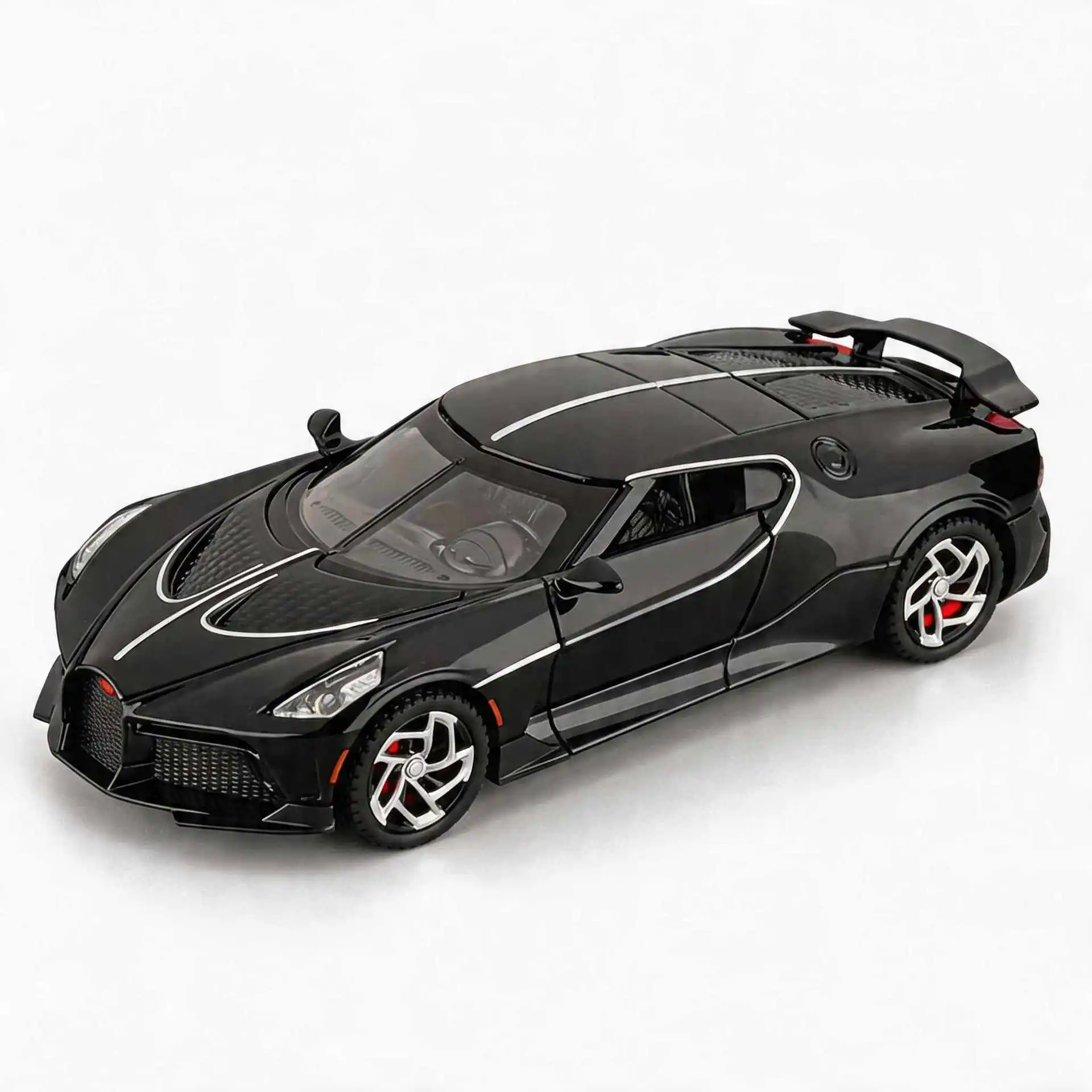 1:32 La Voiture Noire Hypercar Alloy Metal Diecast Model Car High Simulation Vehicle Home Trendy Ornaments Computer Gift