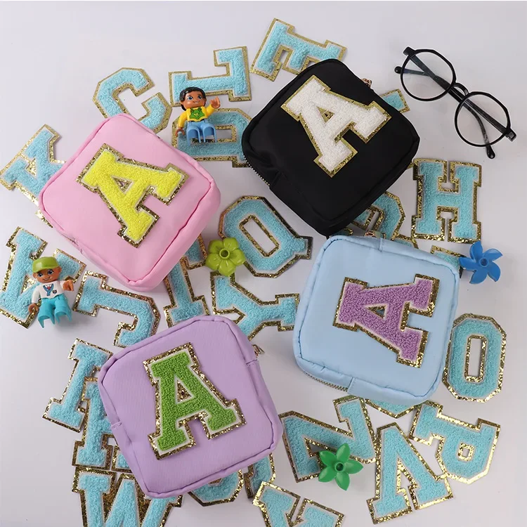 8cm Gretel Letters Ironing Towel Embroidered Patch Badge Jacket Bag Clothing Accessories Chenille Cloth Patch English Name DIY