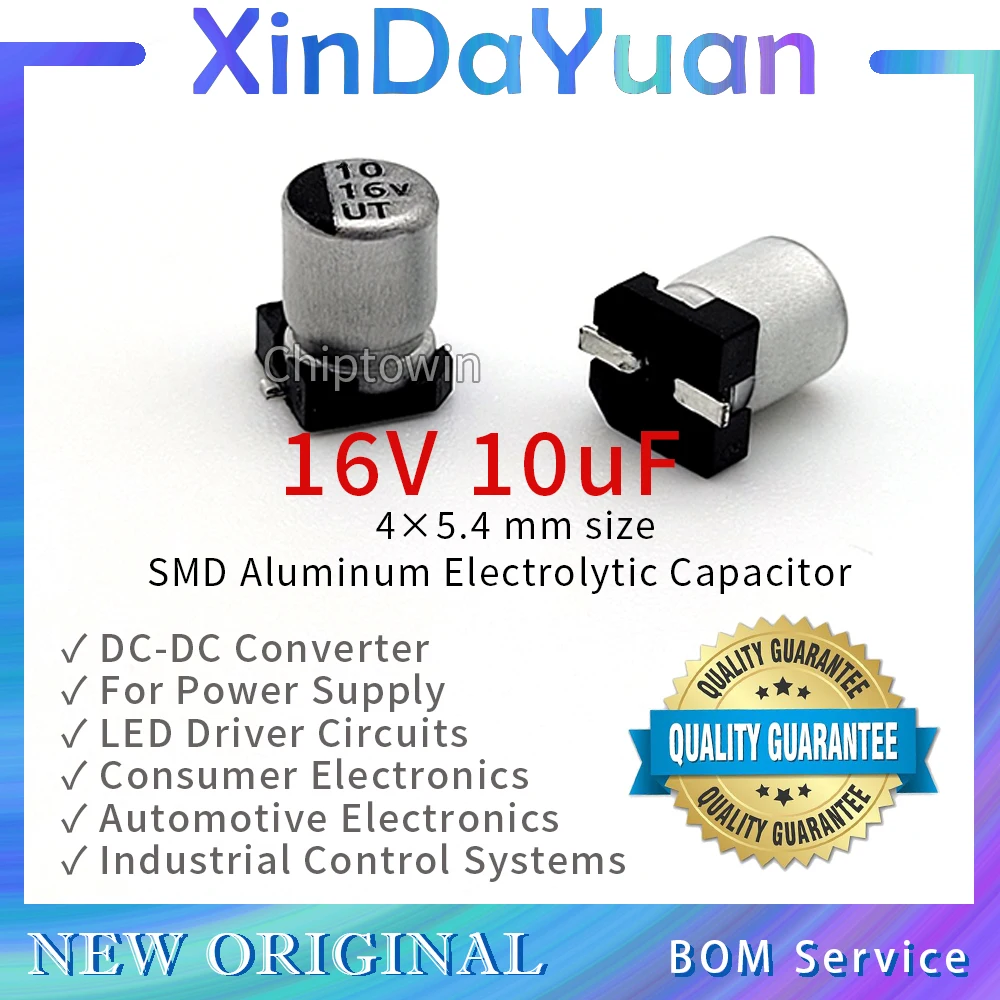 

50pcs 16V 10uF 4×5.4mm SMD Aluminum Electrolytic Capacitor Low ESR