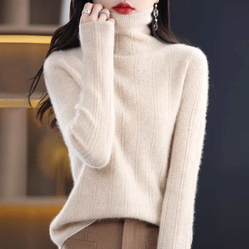 Cashmere sweater women wear high-end wool base knitted sweaters in autumn and winter 2022.