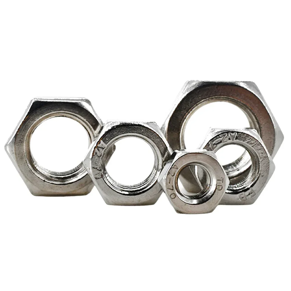 1-100 Uds 304 A2 tuerca hexagonal de acero inoxidable para M1 M1.2 M1.4 M1.6 M2 M2.5 M3 M4 M5 M6 M8 M10 M12 M16 M20 M24 tornillo