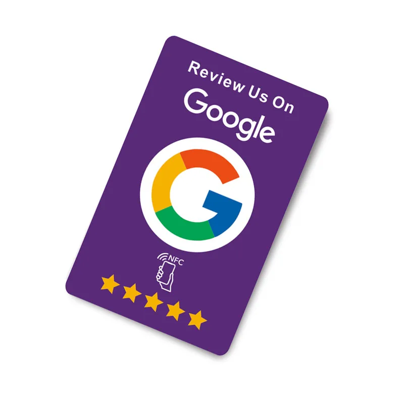 NFC Google Reviews Cards Increase Your Reviews PVC Material in Multi Colors