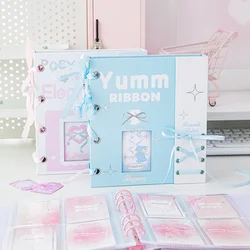 Kpop Idol Photocard Binder Holder Photo Album with 20Pcs 4Grids Inner Pages Binder Photocards Album for Photographs Collect Book
