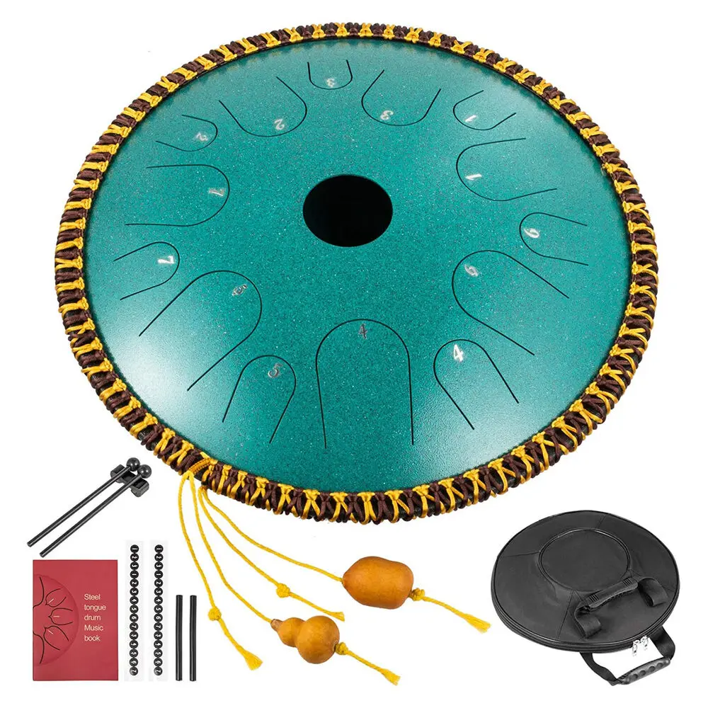 Steel Tongue Drum 14Notes 14 Inches Handpan Drum Percussion for Meditation Yoga