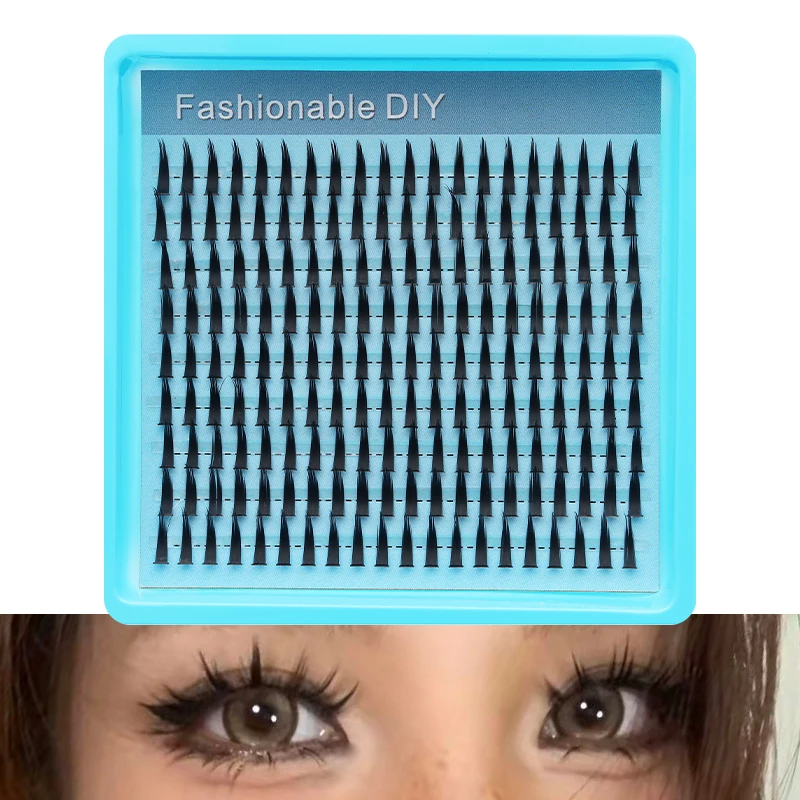 9 Reihen DIY Spike Cluster Wimpern Einzelne Wimpern-Cluster Feenwimpern Wispy Wimpernverlängerung Volumen-Cluster-Wimpern – Detail 9