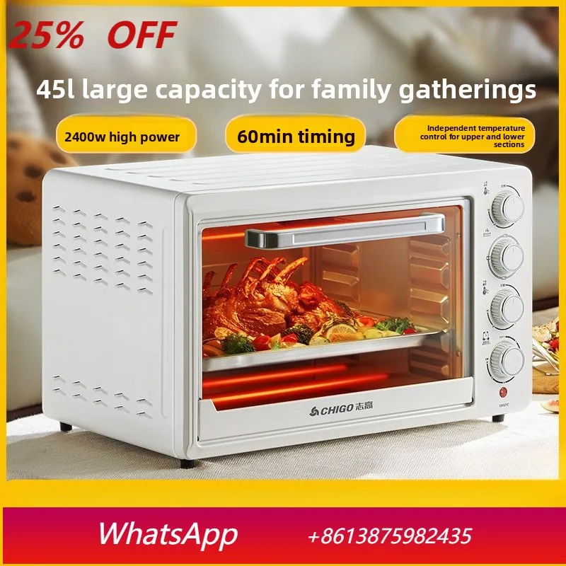 

YJQ electric oven for household baking, large capacity 45 liters, automatic multi-function independent temperature control