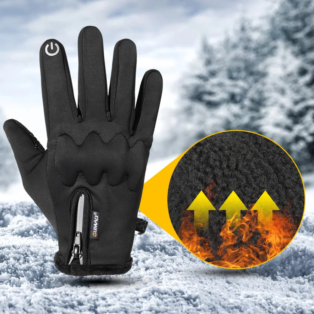Winter Motorcycle Gloves Thermal Touch Screen Windproof Anti-skid Protective Gear for Sport Motorbike Cycling Riding Skiing Bike