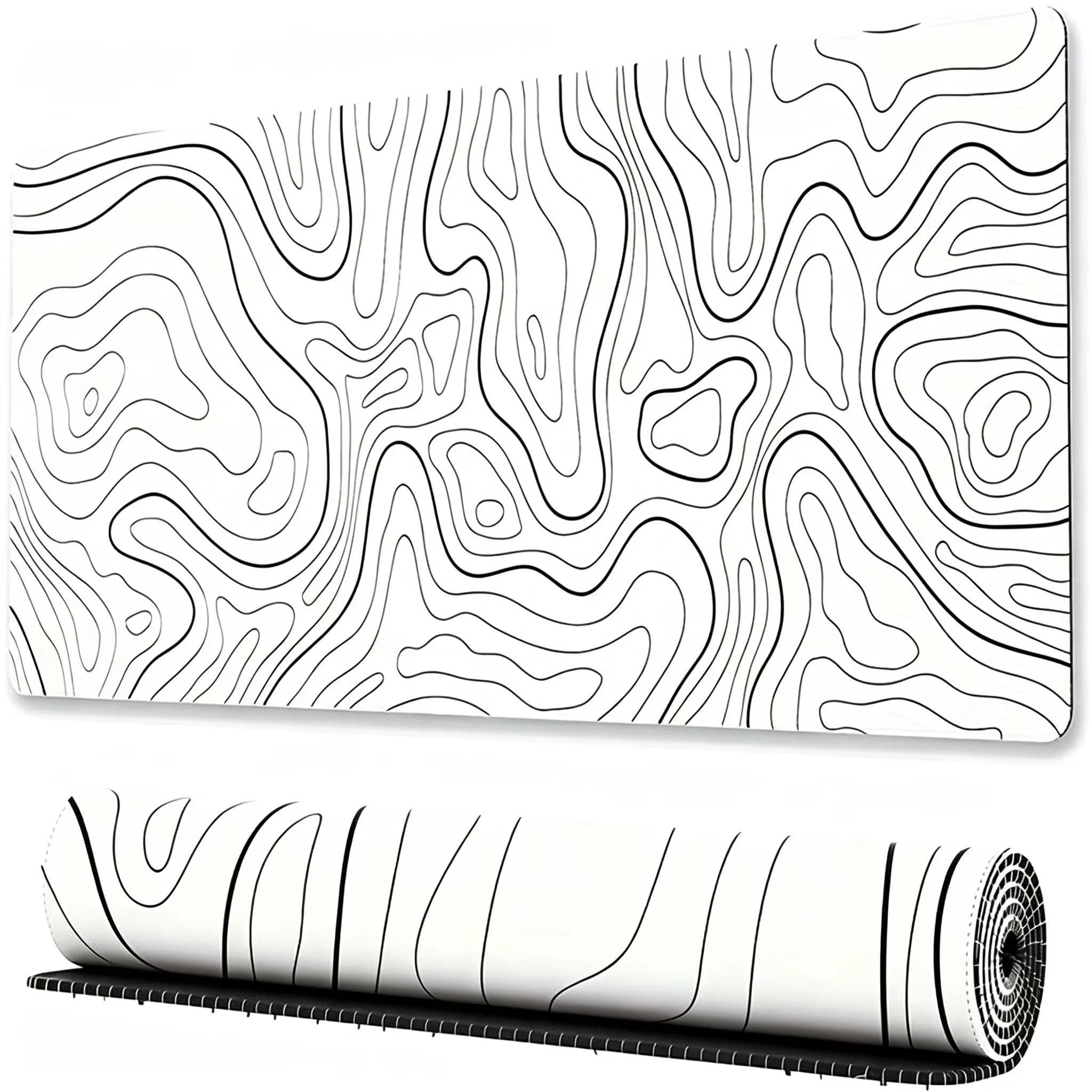 Abstract Texture Fluid Mouse Pads For Desk with Stitched Edges Non-Slip Rubber Base Extended Gaming Desk Mat Gaming Esports