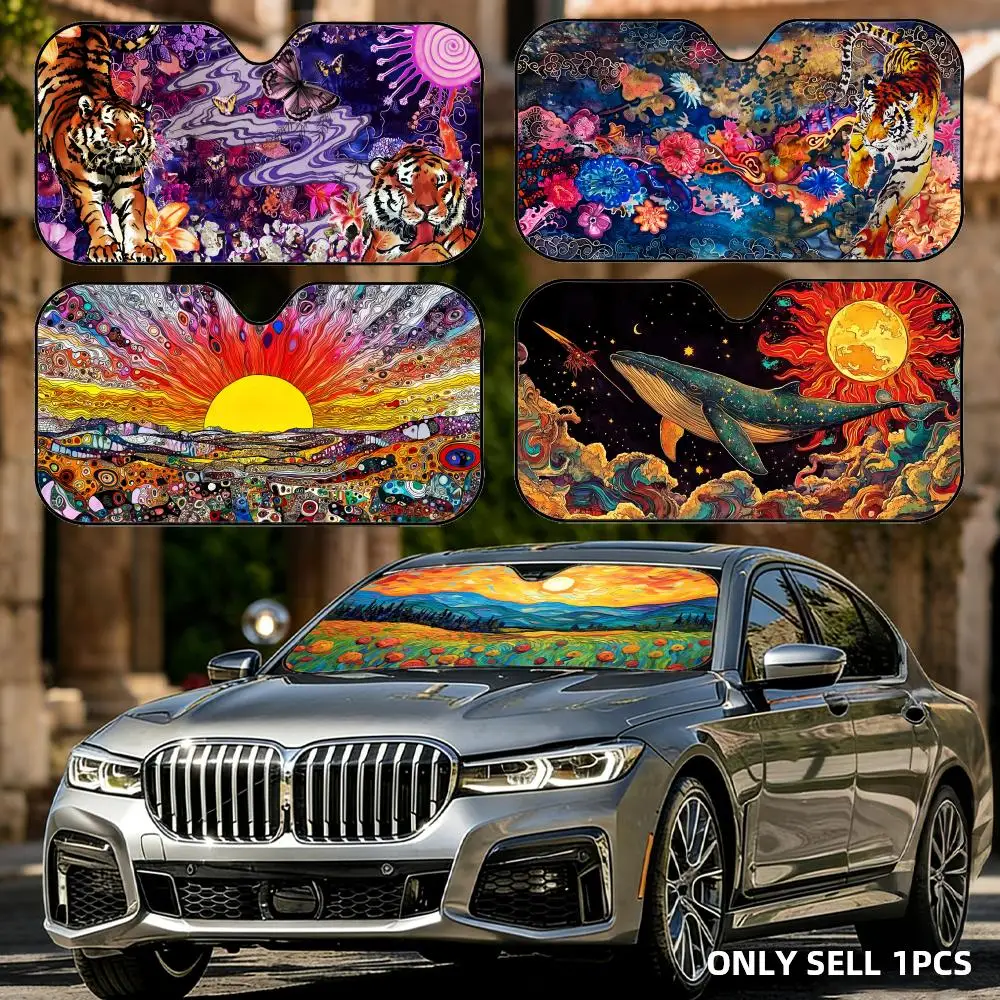 

Hyper-Realistic Nature Sun Visor Car Windshield Sun Shade Front Window Sunshade UV Block Heat Insulation Cover Parasol
