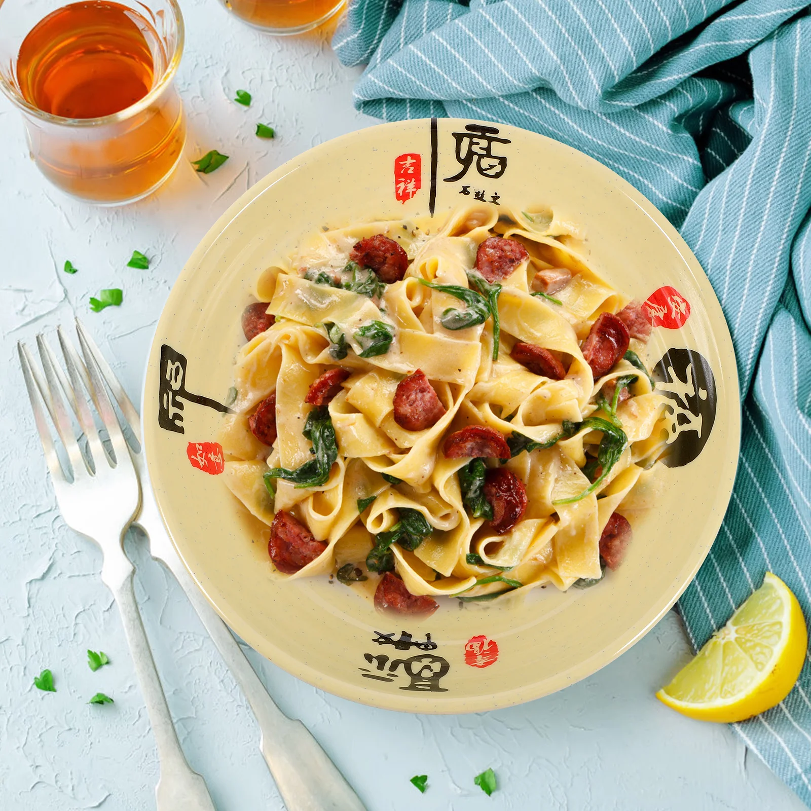 Cuenco de vajilla de melamina de gran capacidad para sopa, ensalada, fideos Ramen, postre, contenedor de comida, diseño profundo, borde liso, 1 Uds.