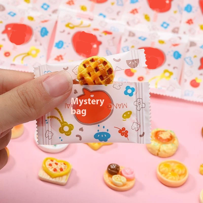 

60pcs Mini Resin DIY Miniature Food Blind Bag Creative Home Kitchen Accessories Model Children Fun Cartoon Small Gift Blind Box