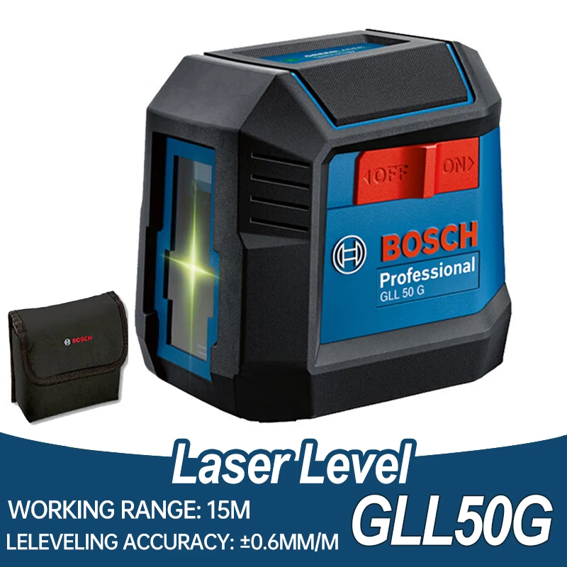 

Bosch GLL50G Laser Level High Precision 2Lines Green Light Horizontal & Vertical Laser Level for Home Decoration Measuring Tools