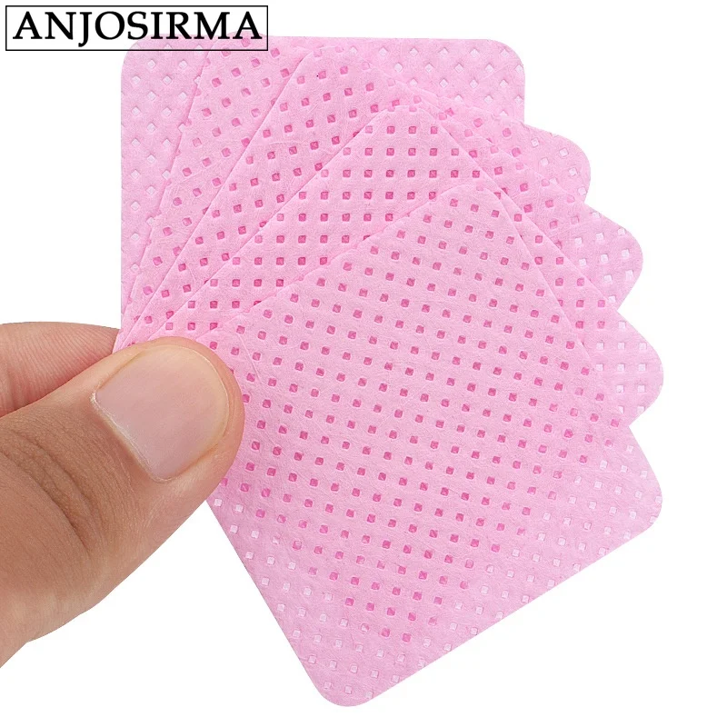 ANJOSIRMA 200 pcs of pink fluffy free paper cotton wipes for eyelash extension pad remover cleaning, oral makeup tool cleaning