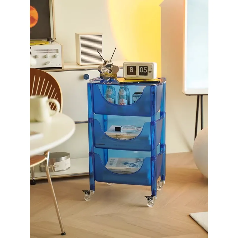 

Nordic shelves, transparent acrylic removable trolley, multi-layer snack storage cabinet