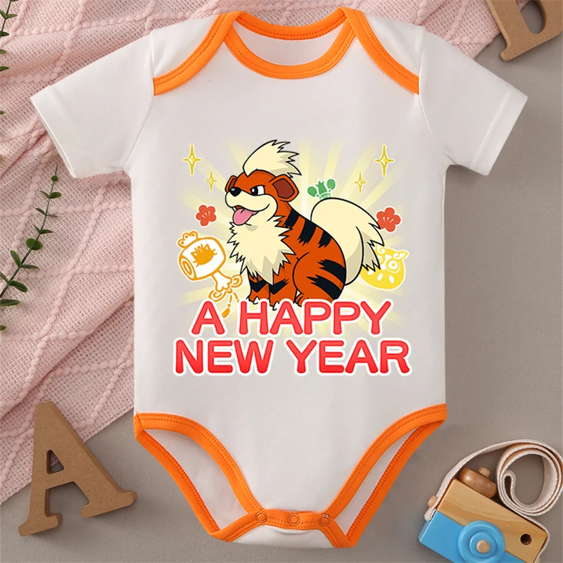 

MINISO Pocket Monster Pikachu 100% Cotton Japanese Style Cloths Bodysuit for Baby Onesie Jumpsuit for 0 To 12 Months Newborn