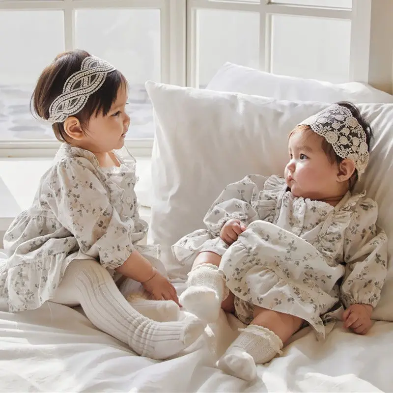 

Кружевные повязки на голову принцессы с цветами для новорожденных, эластичные ленты для волос для девочек 0-2 лет, головные уборы для младенцев, аксессуары