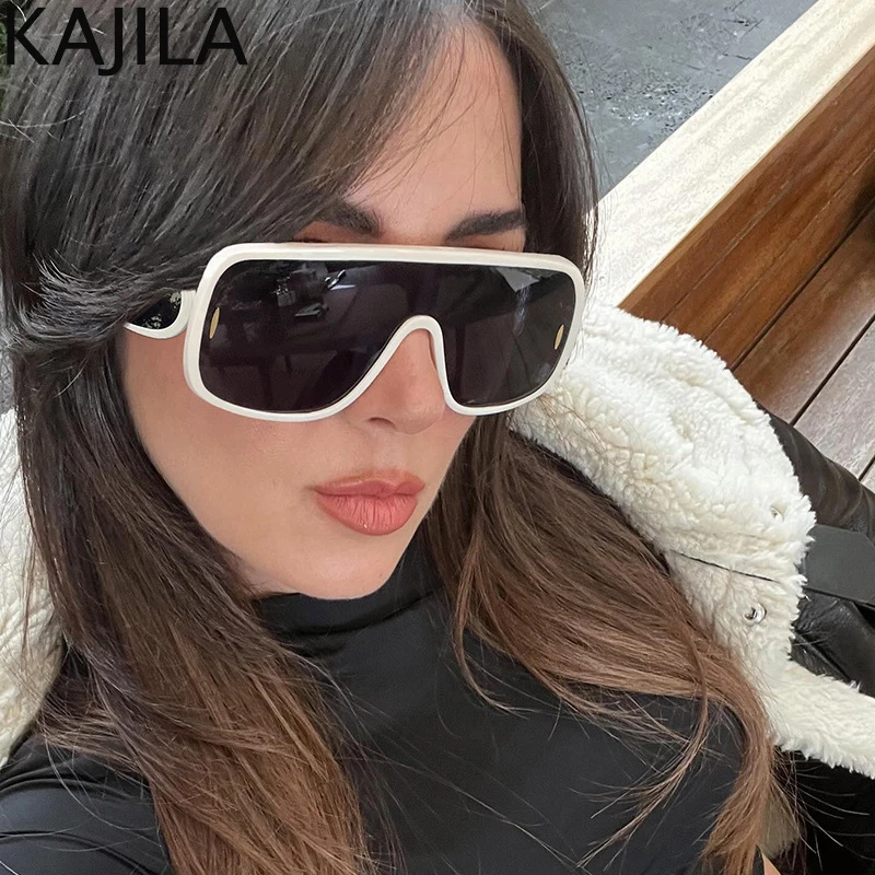 

Oversized Square Punk One-pieces Mask Sunglasses Women Big Frame 2025 Luxury Brand Vintage Shield Sun Glasses For Ladies Shades