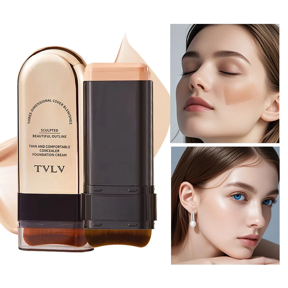 TVLV Fondotinta e correttore 2 in 1 Stick Schiarente per il tono della pelle a lunga tenuta Copertura incorporata Correttore impeccabile Crema per il trucco