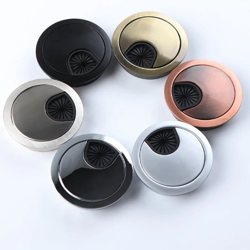 

1-8Pcs 50/53/60/80mm Zinc Alloy Desktop Cable Hole Cover Protective Ring PC Desktop Circular Cable Protective Ring Bracket
