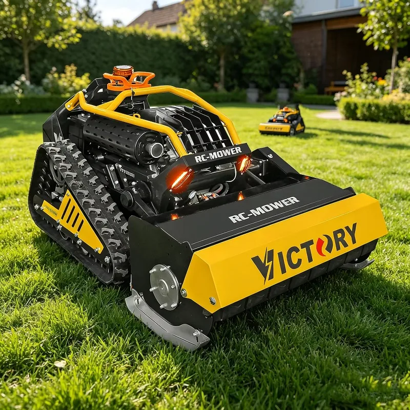 Automatic Lawn Robot Mower Grass Cutting Machine Track Cutter Lawn Mower With Remote Control for Sale