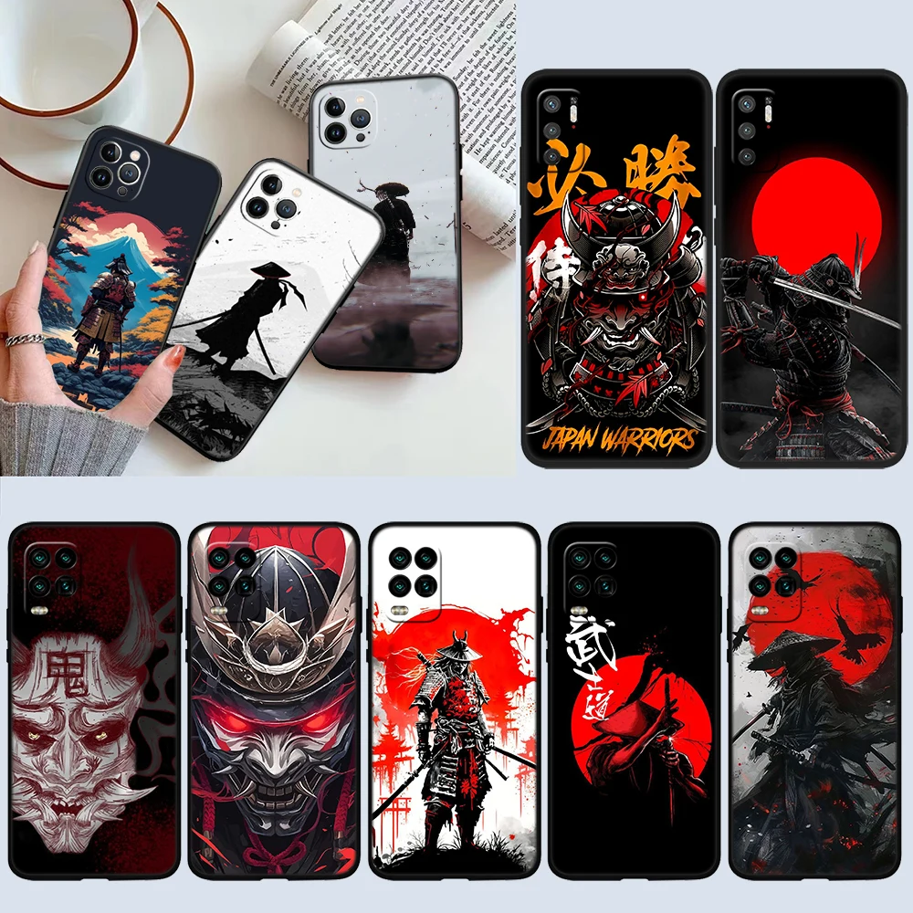 NH34 Japan Samurai Mask Phone Case for Samsung Galaxy S20 S21 S22 Ultra FE + Plus A21S A22 A24 A25 A26 A30 A30S A31