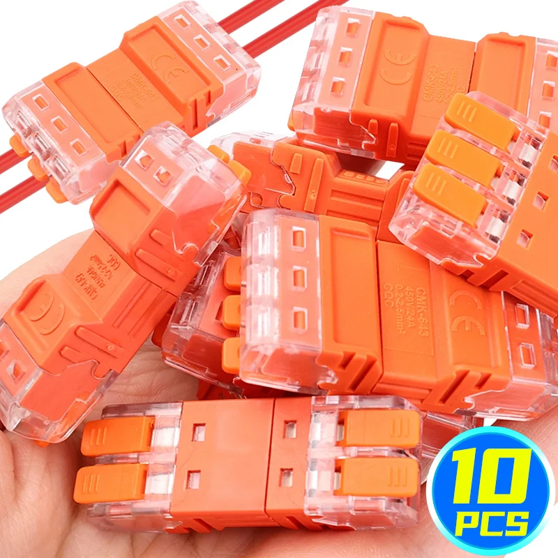 

450V 2 to 2/3 to 3 Quick Lever Wire Connectors Plug-in Quick Connect Terminals Blocks Wire Compact Plug Male Female Connector