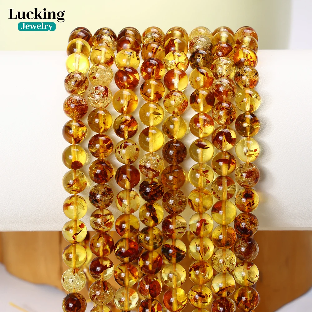 

Genuine Natural 6mm Flower Amber Energy Stone Beads For Jewelry Making Bracelet Necklace Accessories 15'' 4 6 8 10 12mm