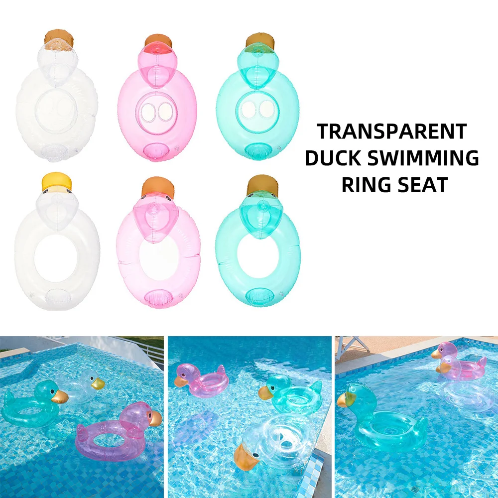 Trẻ Em Trong Suốt Vịt Bơi Vòng Trẻ Sơ Sinh Sát Nách Vòng Vịt Ghế Vòng Bơi Huấn Luyện Nổi Bể Bơi Phao Bơi Đi Biển Đảng Đồ Chơi