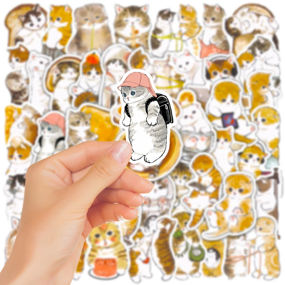 10/30/50PCS Ink Cat Animal Graffiti Waterproof Sticker Creative Decoration Trend Refrigerator Skateboard Helmet Guitar Wholesale