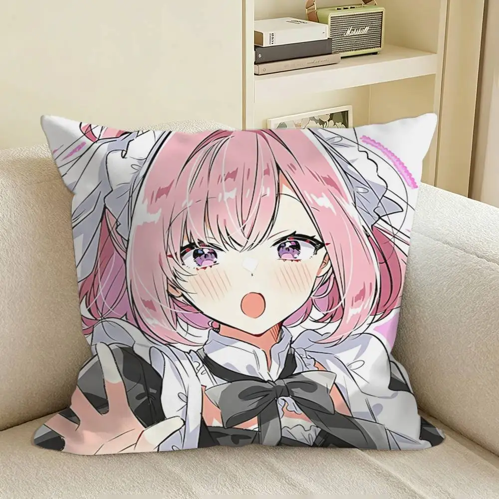 Renako Amaori GL-Anime Yuri Square Sofa Pillow Cover Solid Color Living Room Home Decor Cushion Case