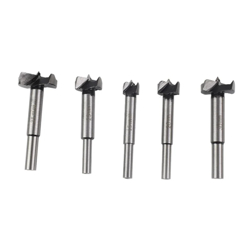 

5 Pcs Forstner Drill Bit 15 20 25 30 35mm Drilling Boring 45 Steel Hinge Hole Opener Bit For Woodworking