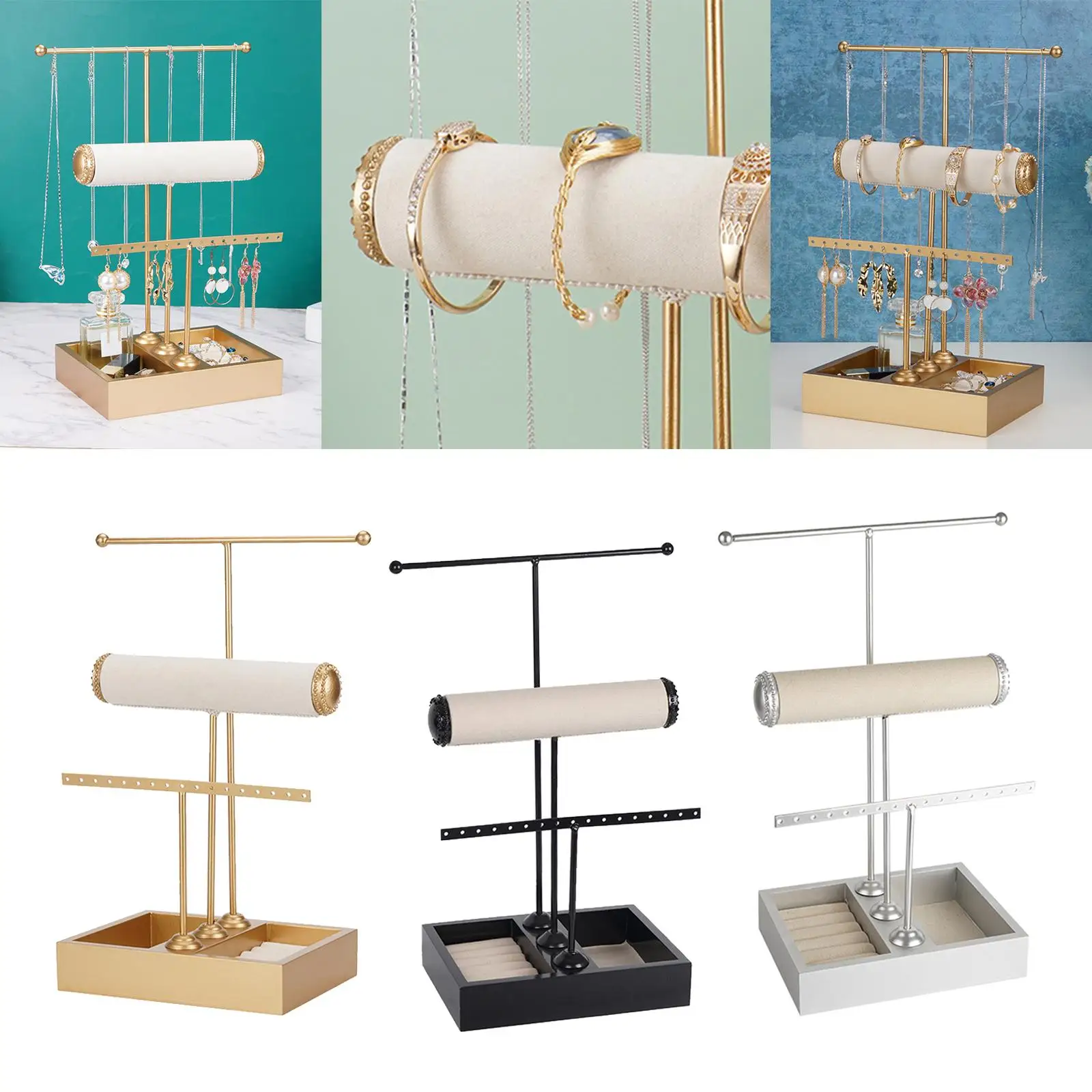 Jóias Display Rack, Desktop Storage Holder, Organizador