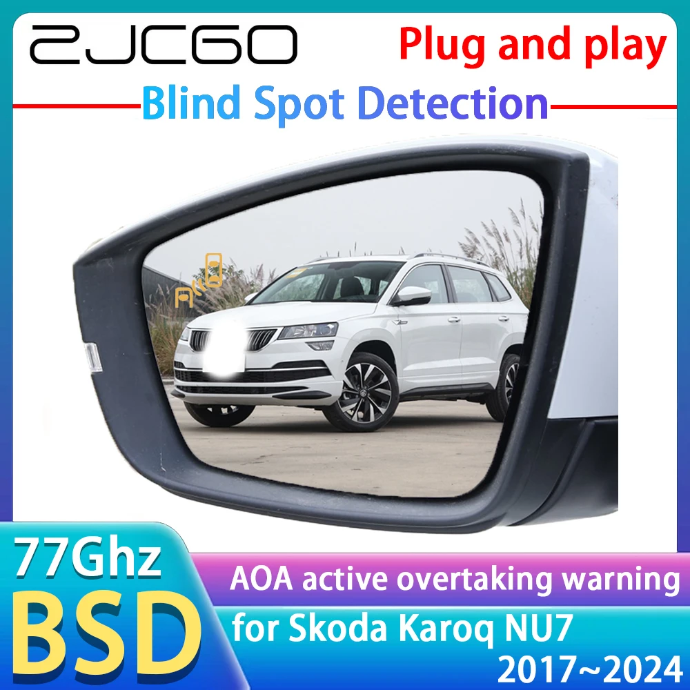 77GHz Radar Detector BSD Blind Spot Detective Alert Mirror Assistance Accessories For Skoda Karoq NU7 2017~2024