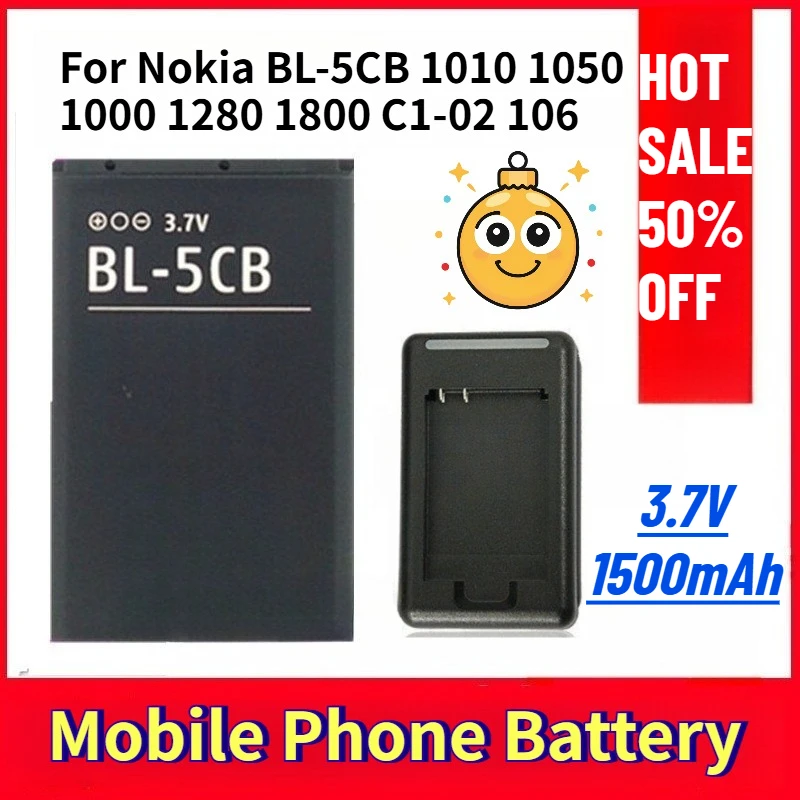 

Mobile Phone Battery for Nokia BL-5CB 1010 1050 1000 1280 1800 C1-02 106
