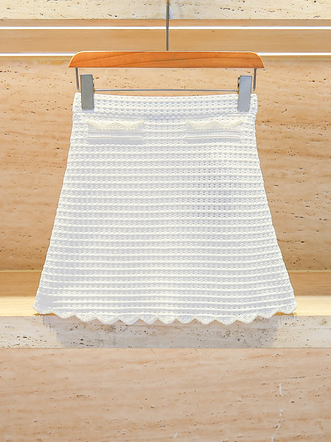 

Вязаная юбка с высокой талией для женщин, лето 2022, элегантная юбка трапециевидной формы с вырезом от S Home South Oil