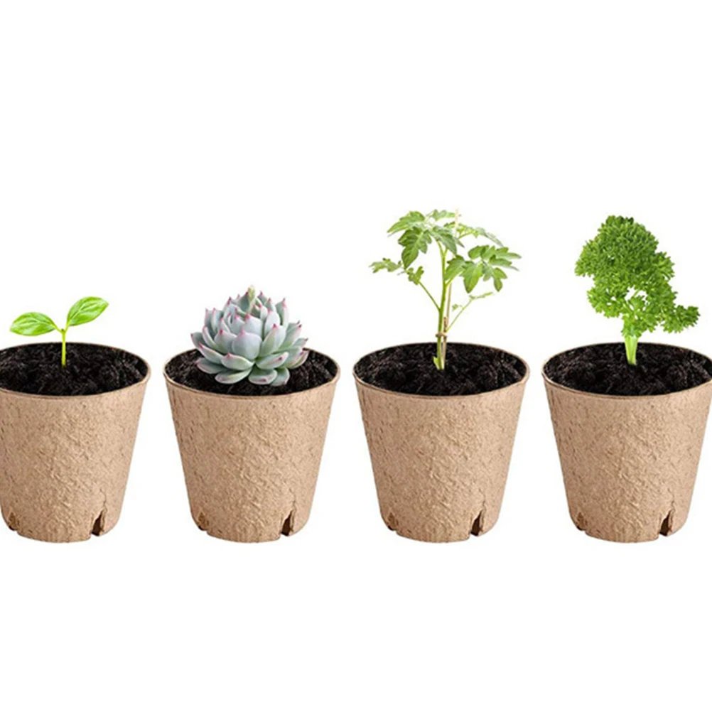 

20pcs Seeds Starter Pots 8x8cm Bottom Holes for Succulents Nursery Garden Supply Lightweight Reusable Breathing Containers