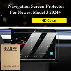 For Tesla  2024 15-inch Touch Screen Protector Cover Highland 8in Rear Row Display Tempered Glass HD Transparen