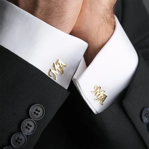 Tangula Customedglinks para el novio Iniciales para hombres de acero inoxidable Gematinles de hombres personalizados Regalo de joyería de la joya del mejor hombre 12 mejores enlaces de manguito de ventas personalizados - №7