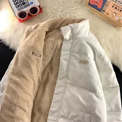 2023 winter new simple fashion double-sided cotton padded jacket female tide ins cashmere jacket couple winter women's