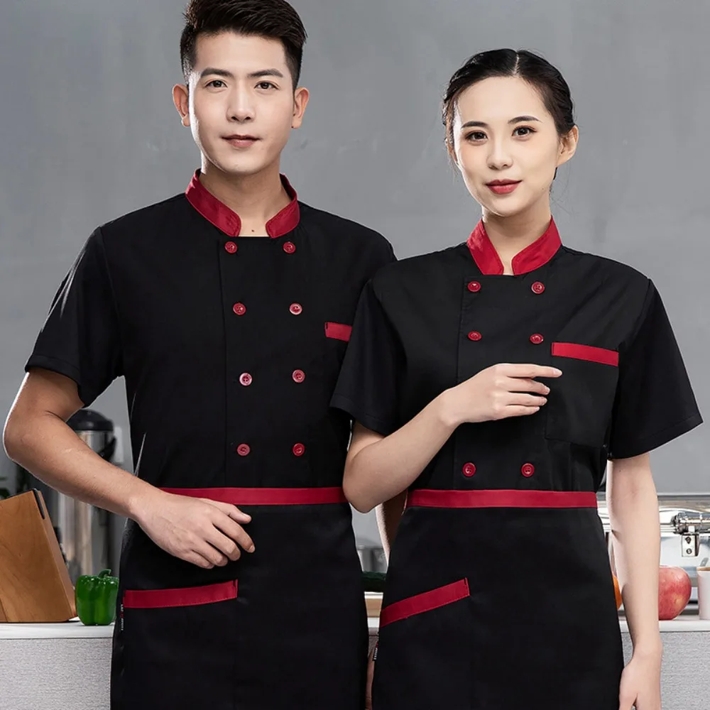 Back Full Network Chef Work Clothes for Men Short Sleeve Breathable Chef Clothes for Women Hotel Kitchen Quality