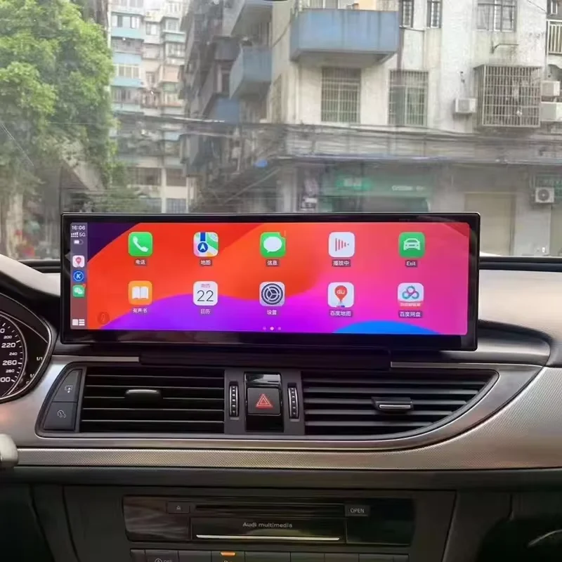 Leitor multimídia estéreo do carro, auto rádio, unidade principal de navegação, novo design OEM, Carplay para Audi A6L 2012-2018, 14,9"