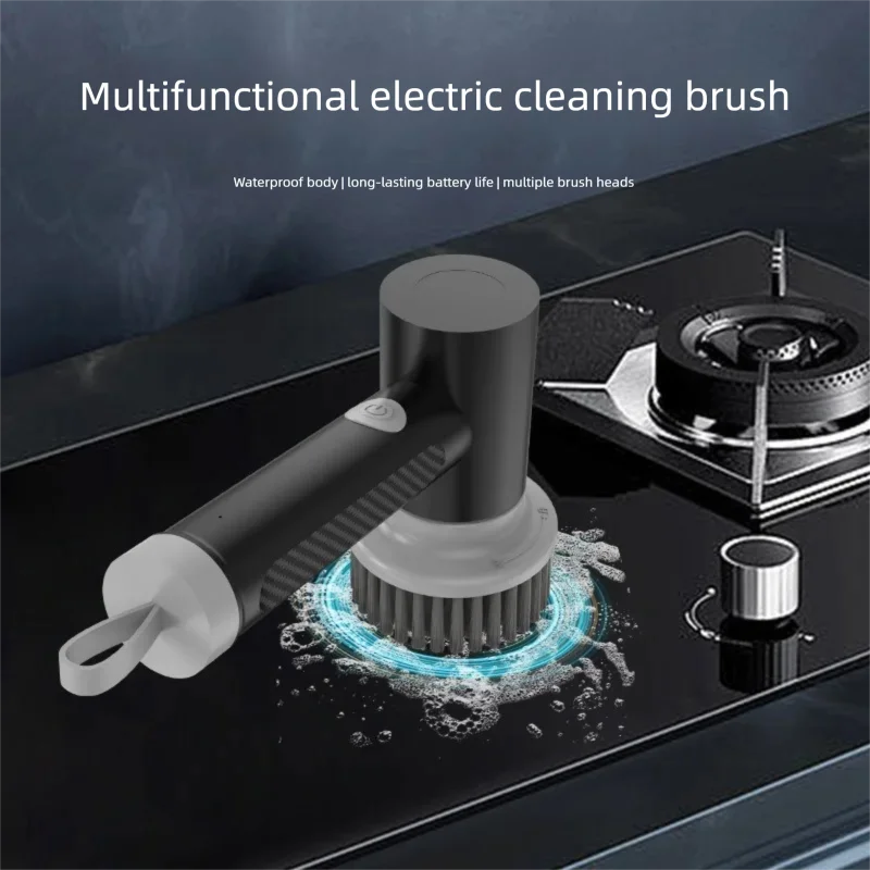 Handheld electric cleaning brush, kitchen stove brush, household cleaning brush head, pot and pan cleaning tool