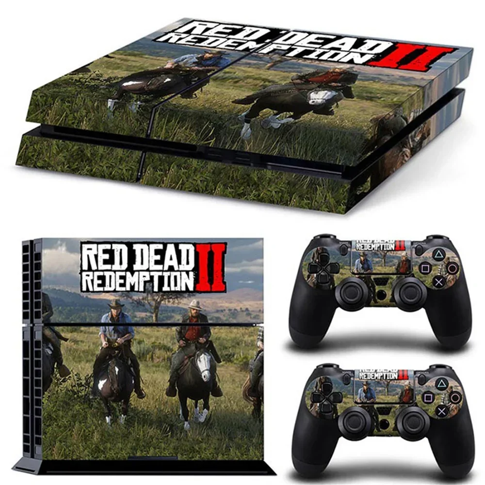 Red dead redemption 2 accessories Vinyl Decal Skin Stickers For PS4 Console and 2 PCS Stickers For PS4 Controller skin sticker