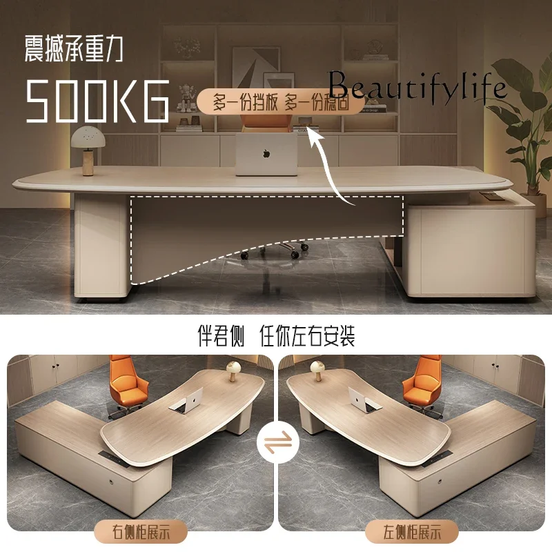 

Modern Light Luxury Desk, Simple Chairperson's Desk, Large Desk, Office Desk And Chair Combination X