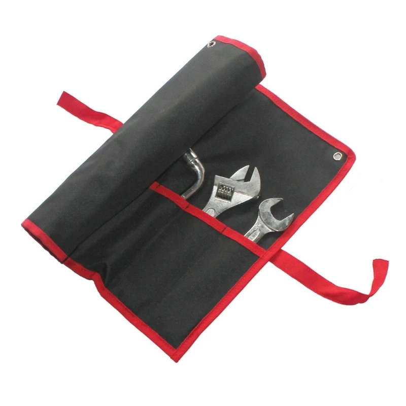 

E5BE Reelable Oxford Wrench Roll Up Bag Tool Pouch for Electrician Plumber, Carpenter High-level Quality Tool Roll Up Bag