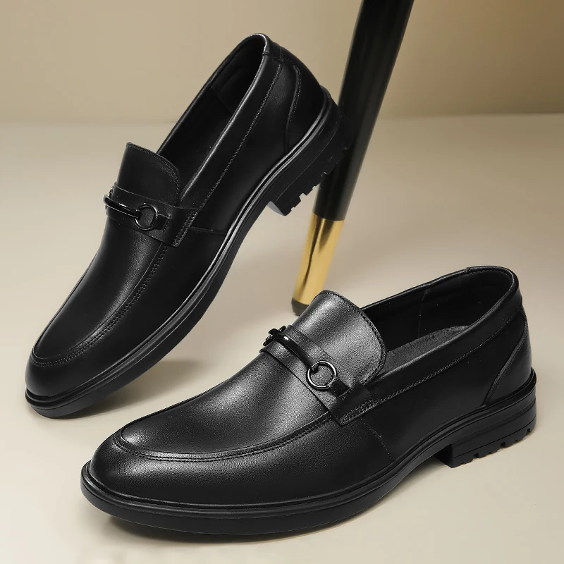 

Hot Selling Men's Genuine Leather Shoes In Europe America Soft Soled Loafers Classic Men's Business Shoes Banquet Suit Shoes