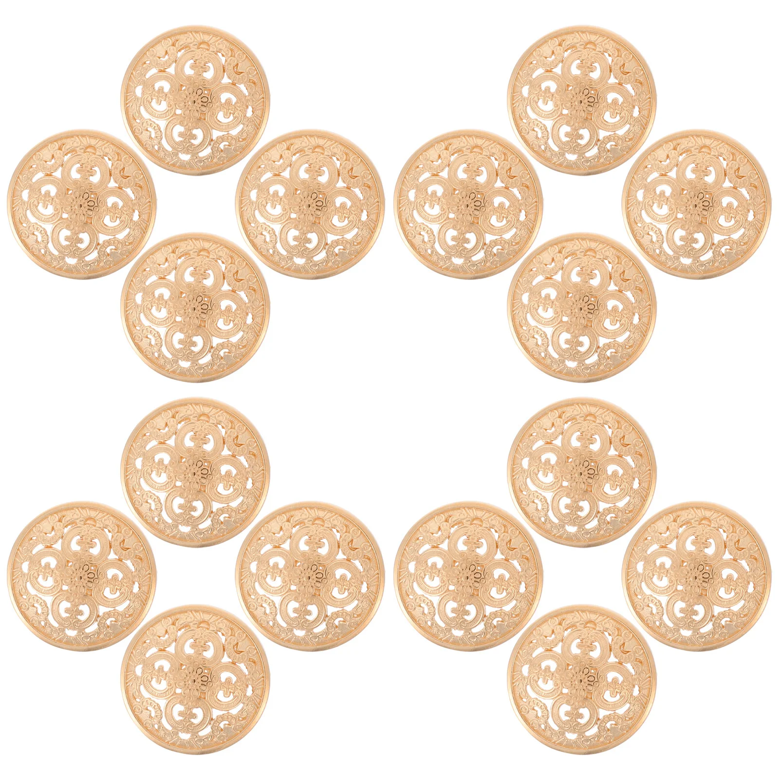 

30pcs 25Mm Metal Buttons Hollow Out Design Rust Proof Durable For Clothing Jackets Hats Jeans Diy Sewing Craft Decor Light